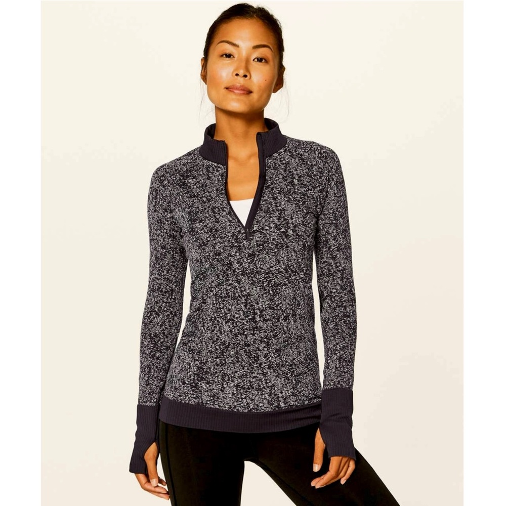 LULULEMON Rest Less 1/2 Zip Mockneck Long Sleeve Performance Pullover Top 2